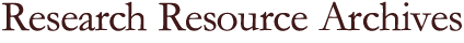 Research Resource Archives